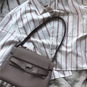 Lee Radziwill Pebbled Shoulder Bag - Wild Mushroom